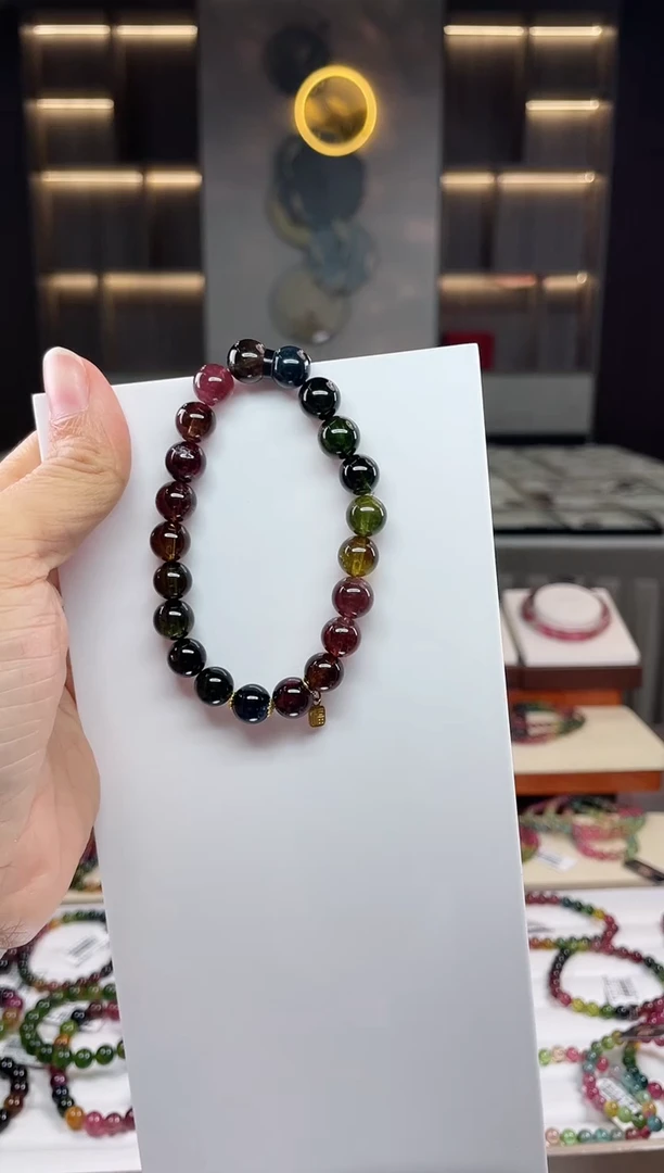 未镶嵌单圈手串碧玺（多样性发一条）Q