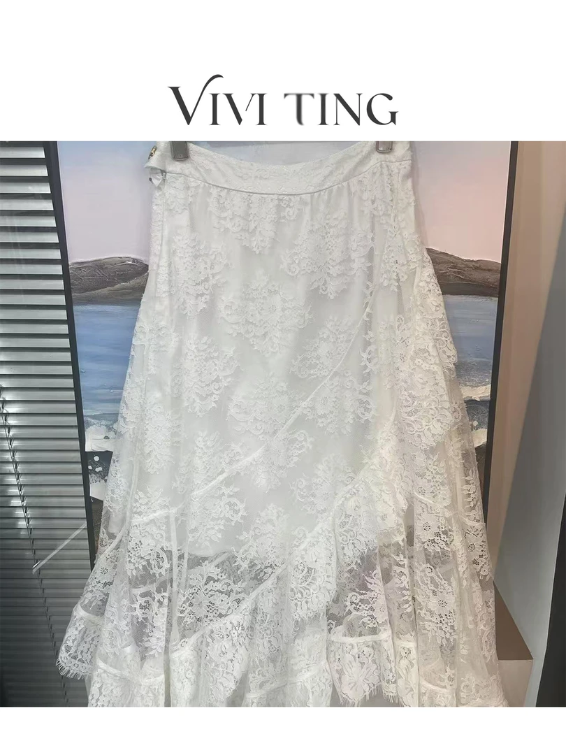 【VIVI·TING】婷姐推荐镂空绣花公主裙半裙百搭不规则半身裙k453