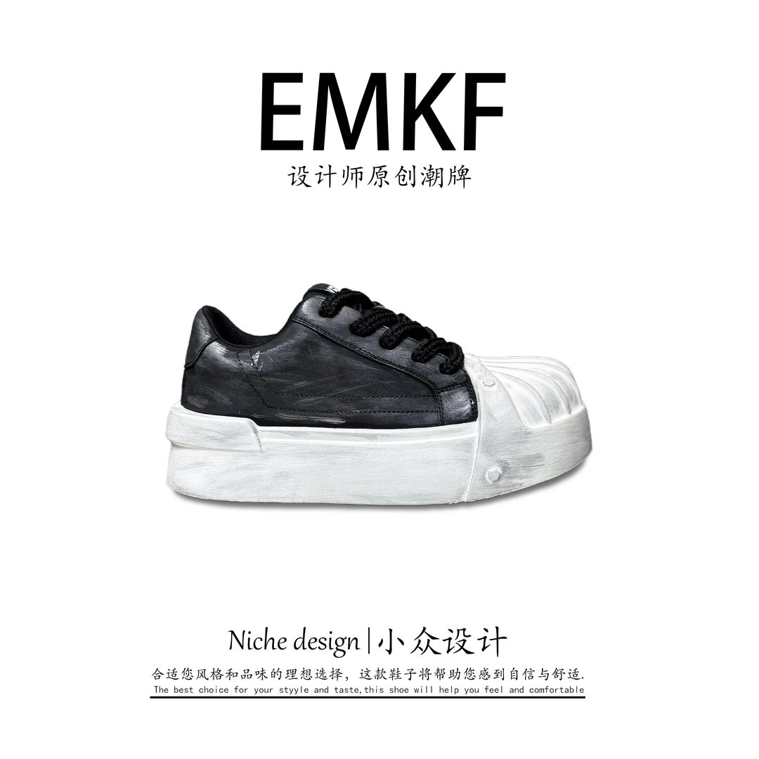 【EMKF】板鞋厚底秋季极简风增高休闲板鞋透气潮流小白鞋设计师百搭