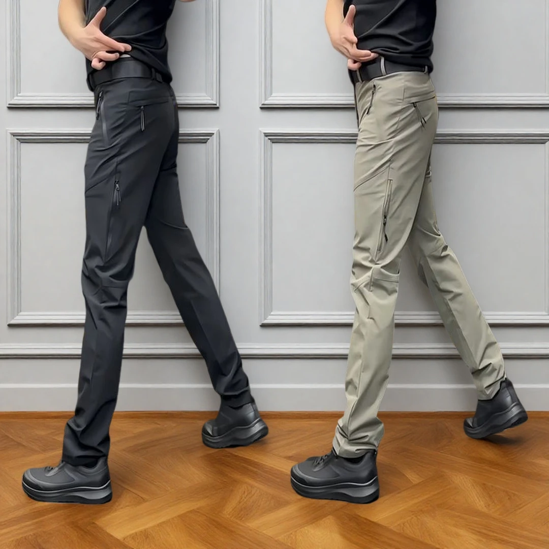 秋冬防风户外直筒冲锋裤防水工装裤男士轻奢百搭长裤速干宽松直筒