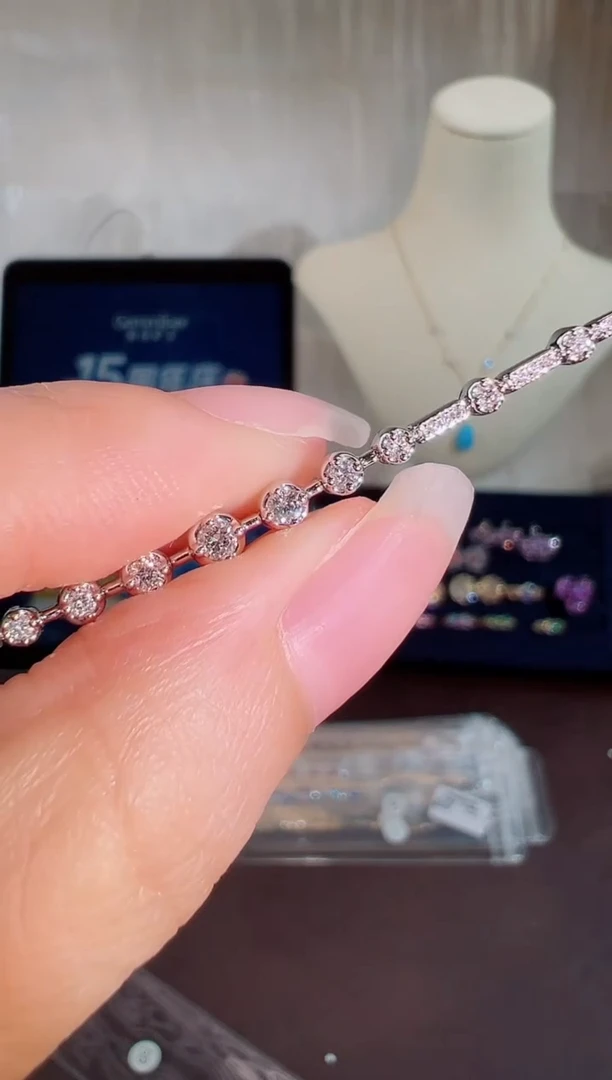 18K金镶嵌手链钻石BB3927#-W#58