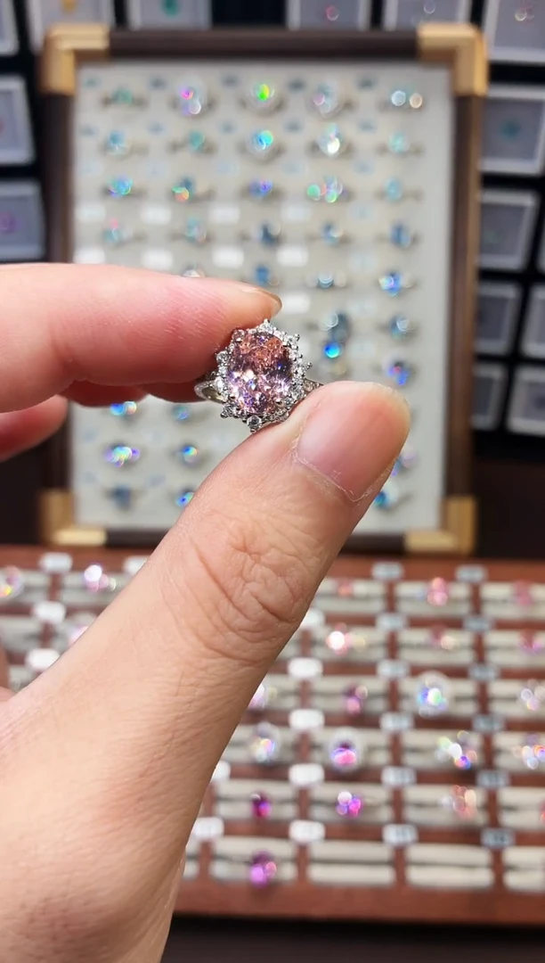 戒指彩色蓝宝石银S925镶嵌1888