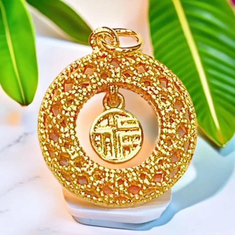 Y-6154  时尚镂空福牌平安扣  支撑工艺  +专柜礼盒