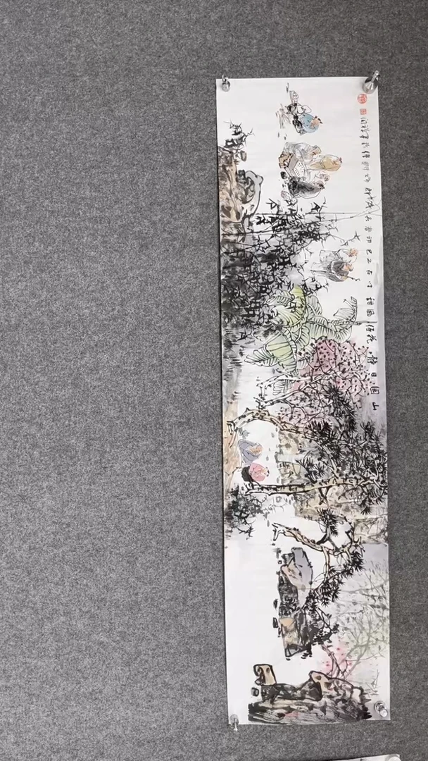 国画沈秋根老师四尺对开