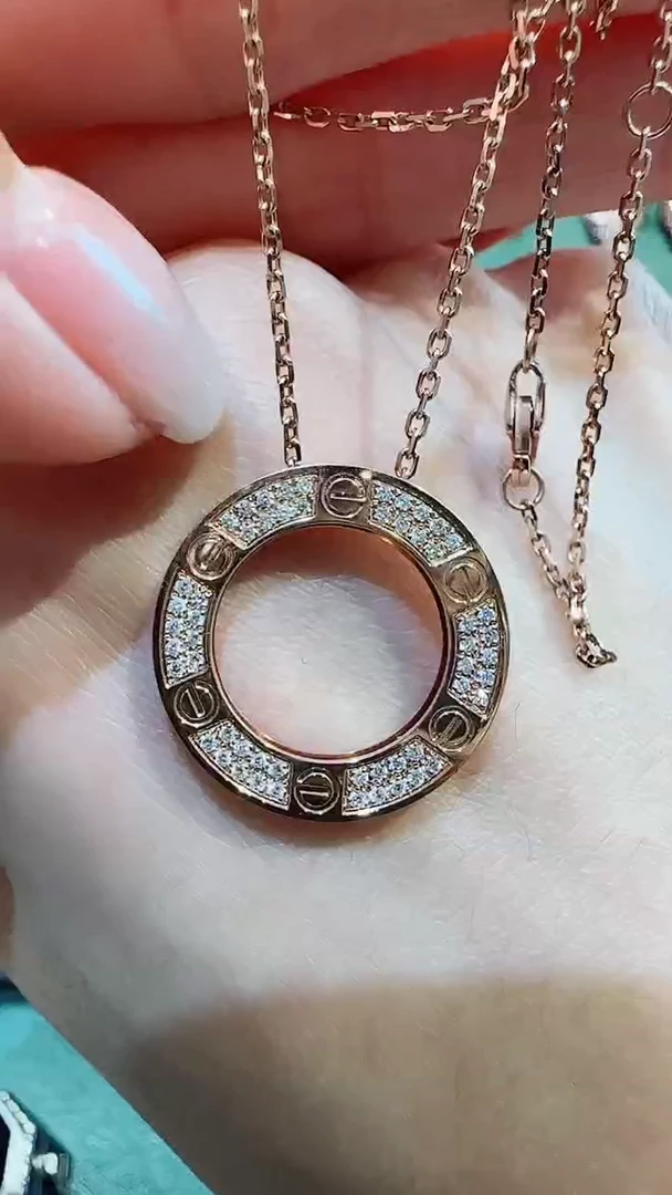 【闪购商品】钻石套链18K金镶嵌18K金钻石饼饼套链