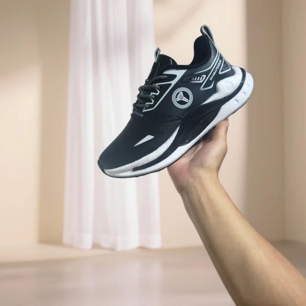 曼巴风采休闲运动慢跑鞋皮面加绒