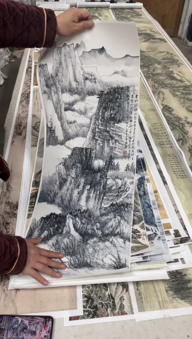 3张大千山水  微喷复刻