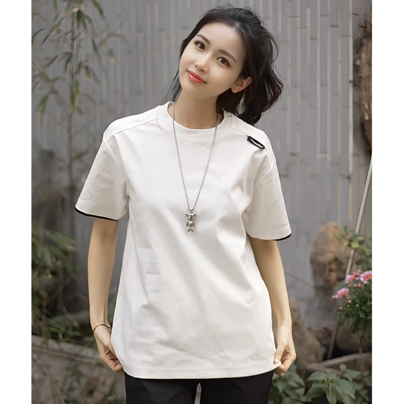 2025夏季新款圆领短袖t恤男士潮流宽松时尚休闲百搭半袖上衣服男