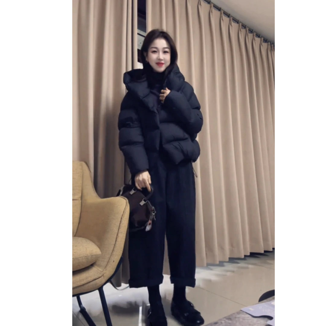 2025秋冬季新款时尚一整套气质慵懒风百搭休闲棉服裤子两件套