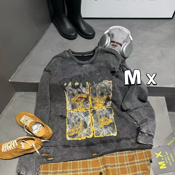 FL二龙欧货【唐老鸭假两件长款潮牌卫衣】62125