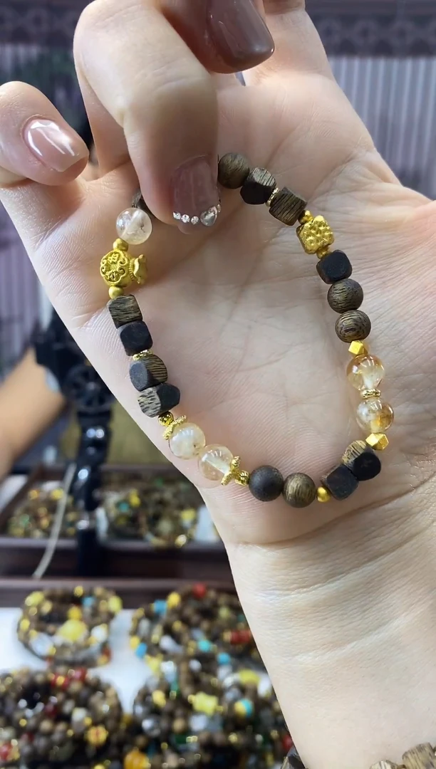 沉香手串水晶DIY沉香棋楠手串