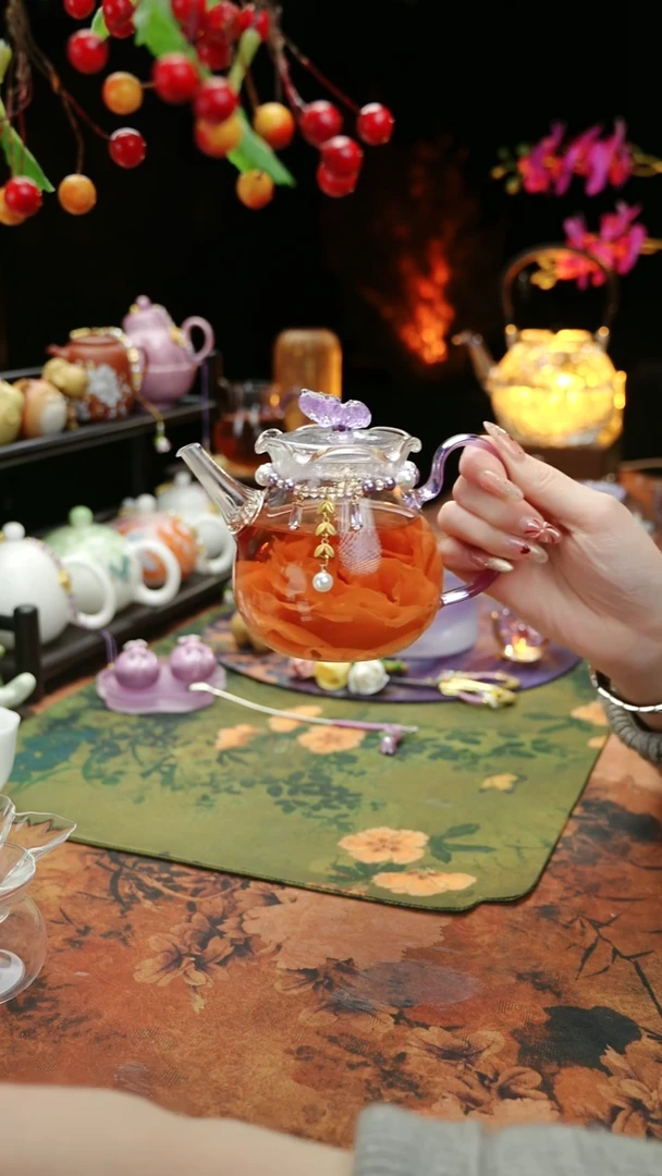 【闪购商品】紫砂铃兰花茶壶+链子