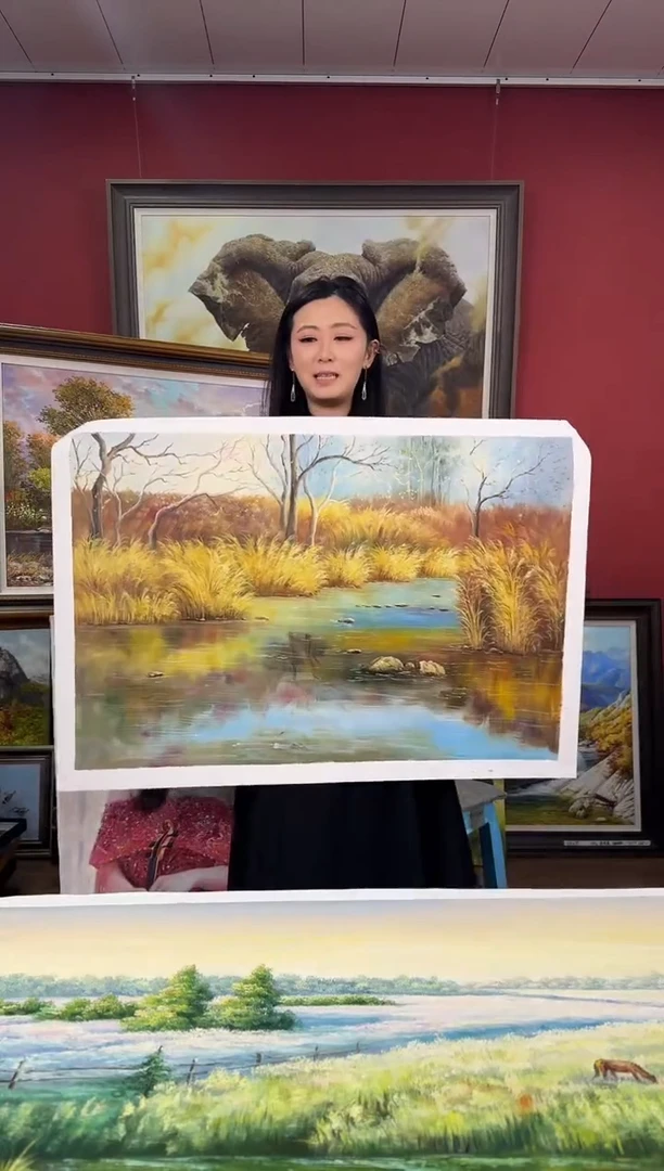 油画【188号】约90*60cm丨朝鲜原创纯手绘孤品油画丨顺丰包邮