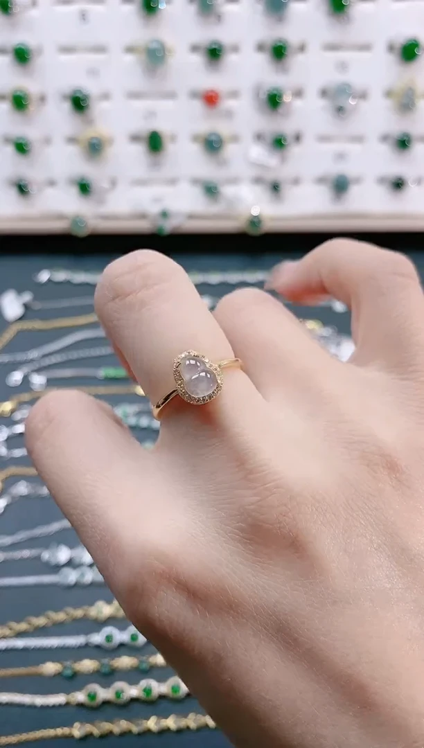 【闪购商品】翡翠戒指银S925镶嵌天然翡翠