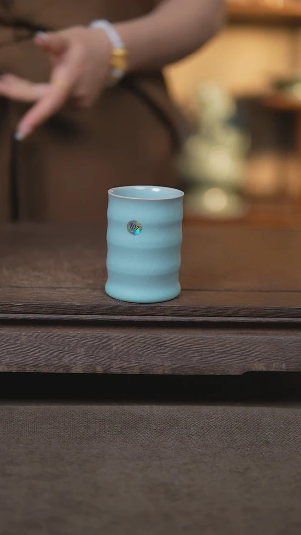 杯仿古宋臻纯手竹节杯