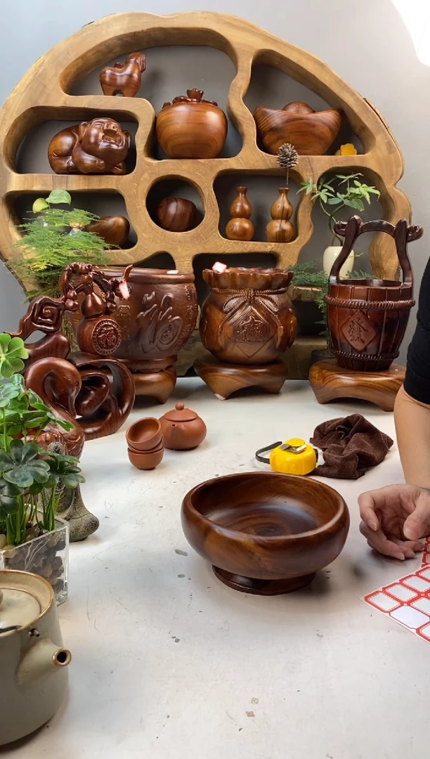 香樟木A55微瑕红木碗/尺寸