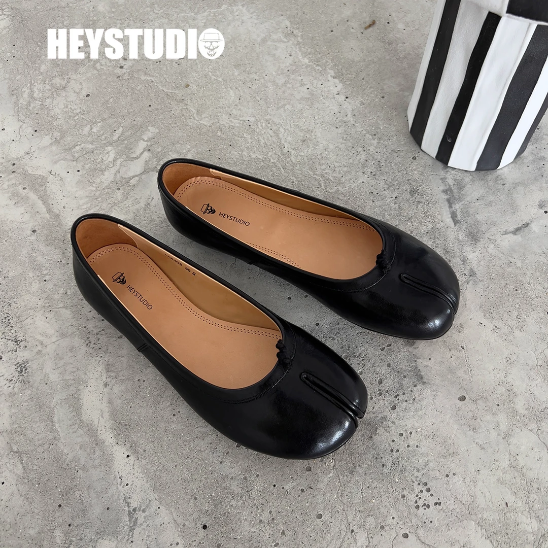 HEYSTUDIO 2025新款春夏单鞋阿希哥INS风猪蹄鞋分趾鞋女柔软舒适