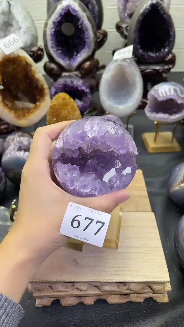 未镶嵌大型摆件（非配饰）紫晶677号开口笑