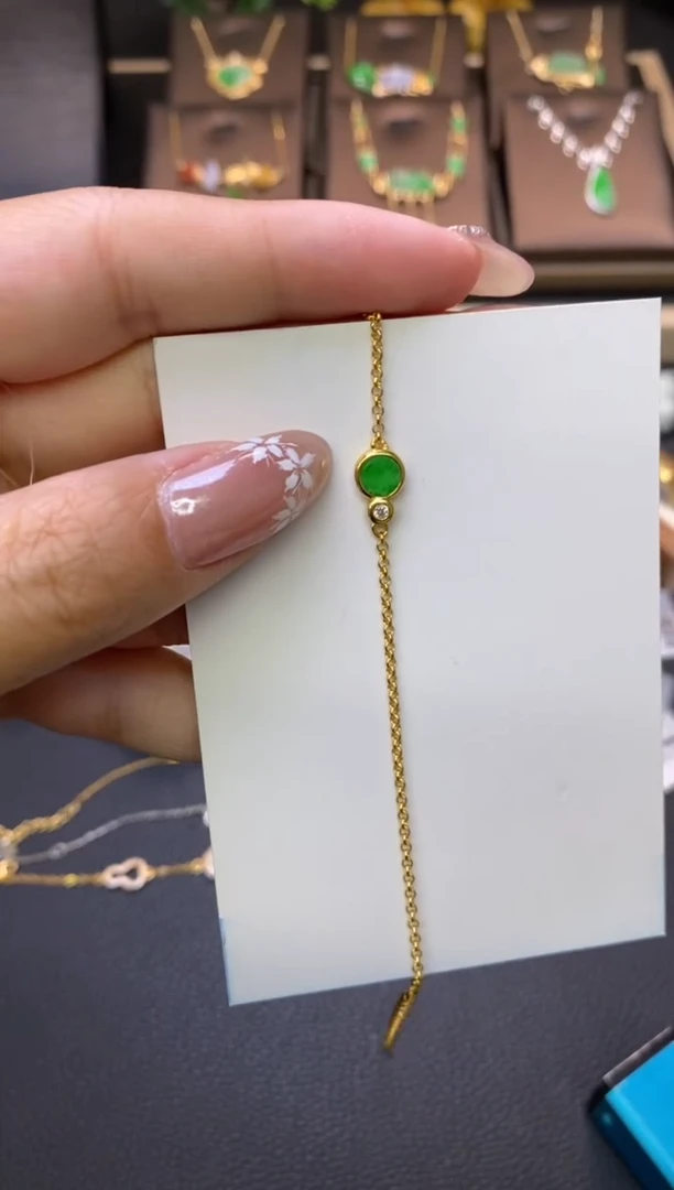 翡翠银S925镶嵌颈饰多样性发其一净货12379