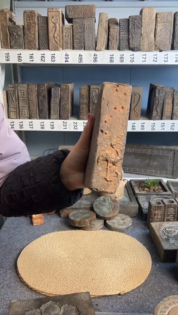 蒙*古砖雕刻砚台壶承