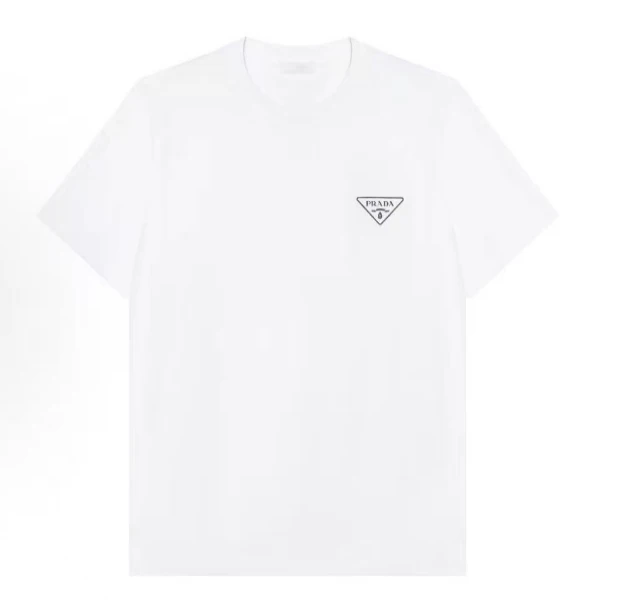 Prada/普拉达Logo字母印花圆领短袖T恤 男款 黑色hj