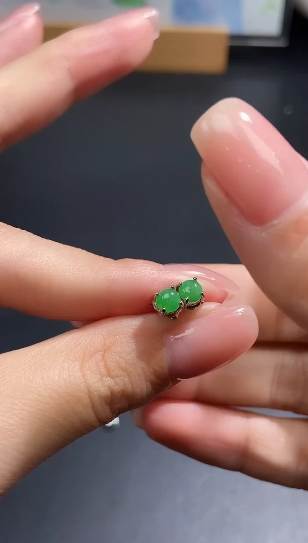 银S925镶嵌定制翡翠天然翡翠A货73