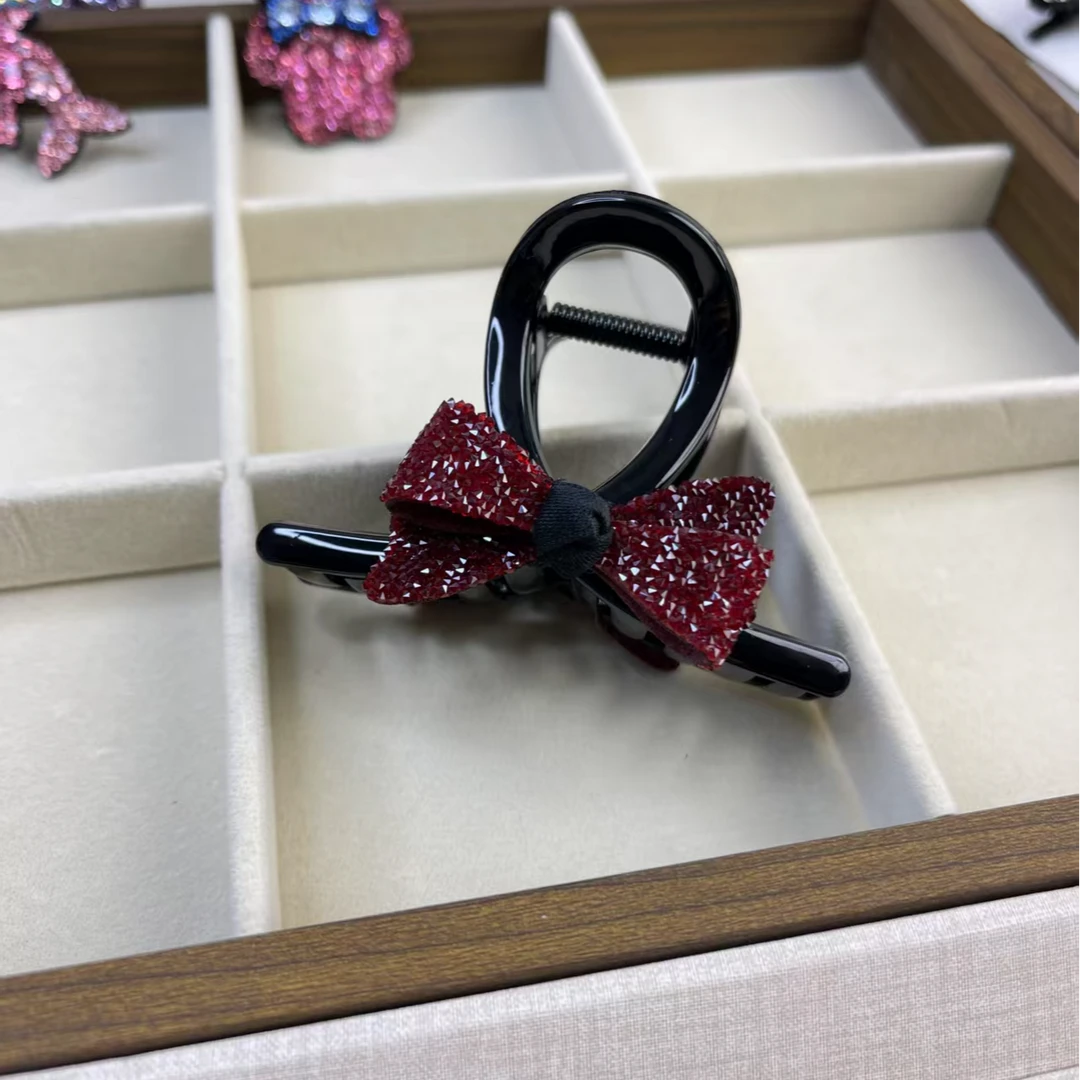 高级感瑞丽风日韩抓夹中性小众发饰女发夹简约可爱韩版满钻网红