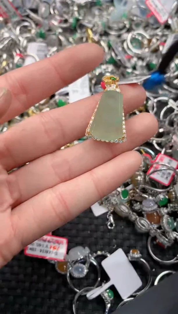 银S925镶嵌戒指翡翠777    7