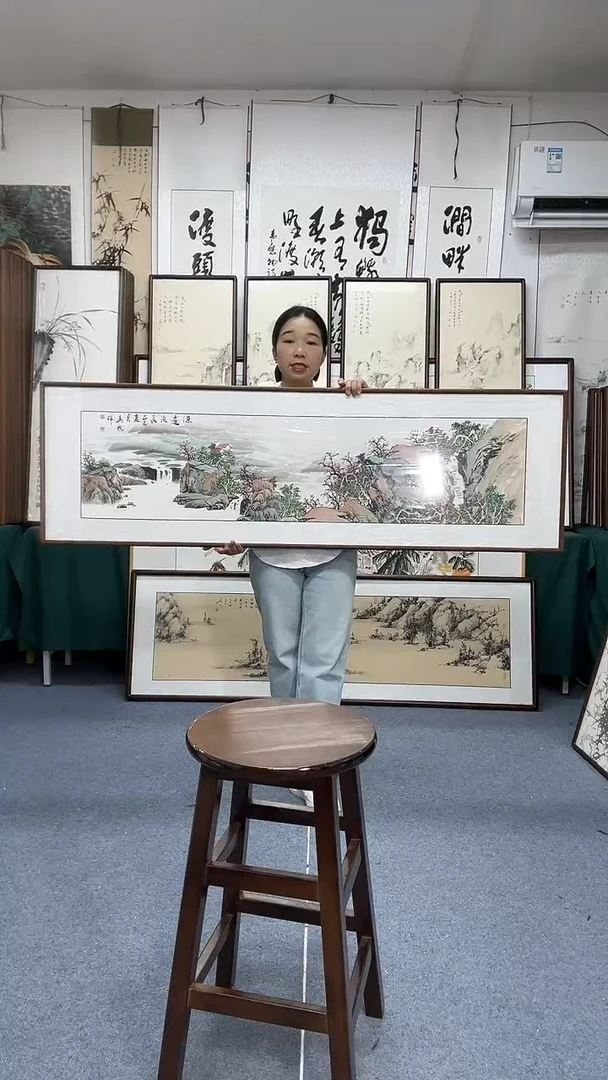 国画50*162实木画框京东包邮手绘