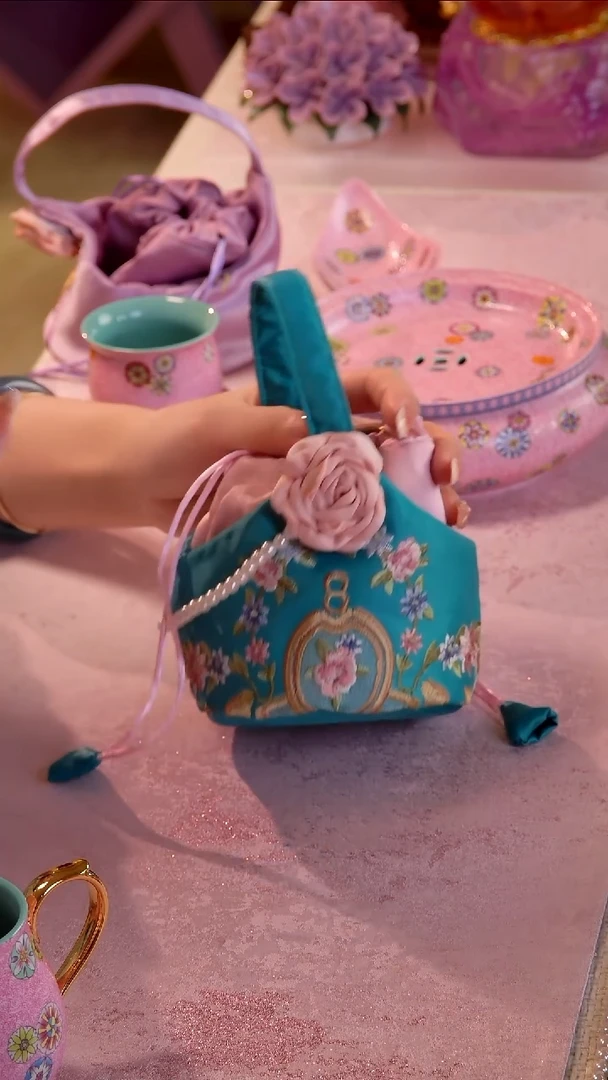 茶壶收纳包 蓝绿色如图所示