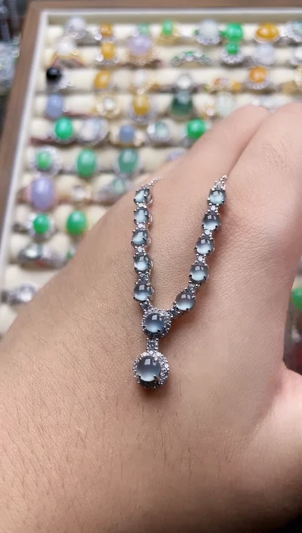 套链银S925镶嵌翡翠131