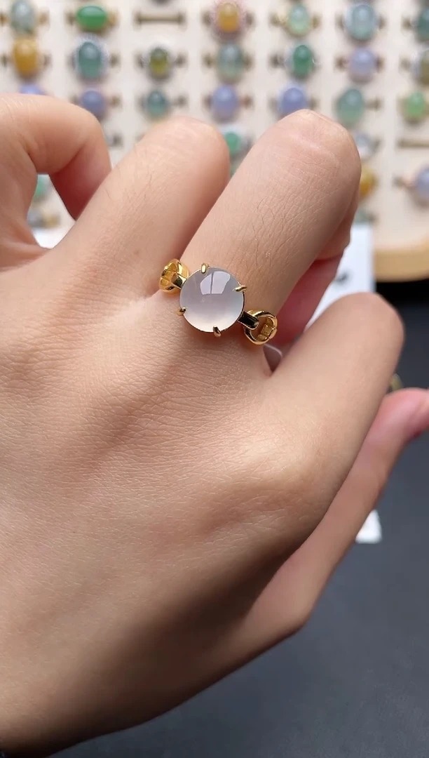 【闪购商品】翡翠戒指银S925镶嵌一物一证一礼盒