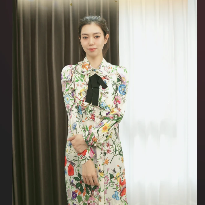 95新 GUCCI/古驰 花色衬衣裙40码/250822ZJXSH03