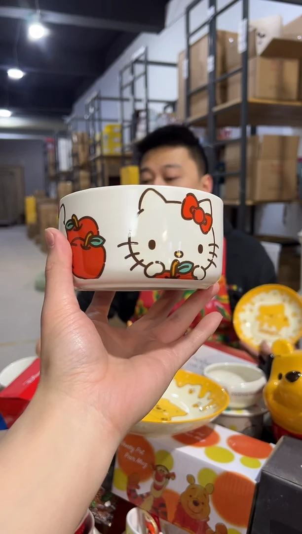 【闪购商品】碗陶瓷碗白色kt猫碗
