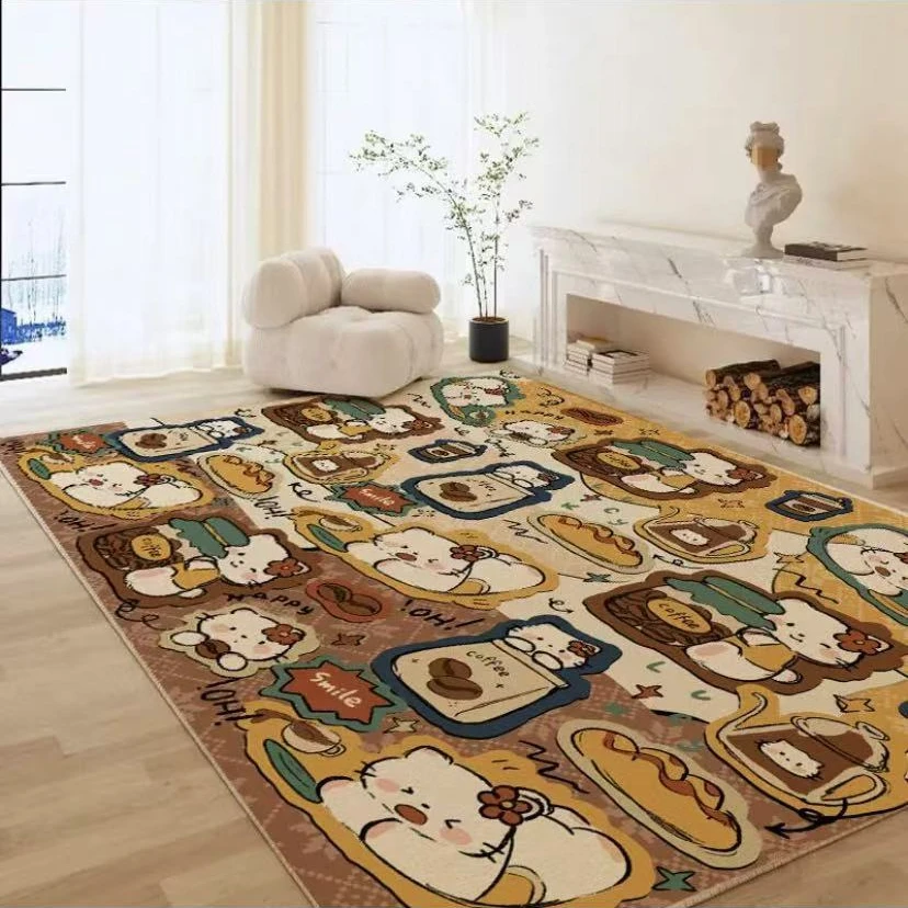 【新人礼】/140*200/咖啡K T猫水晶绒客厅地毯