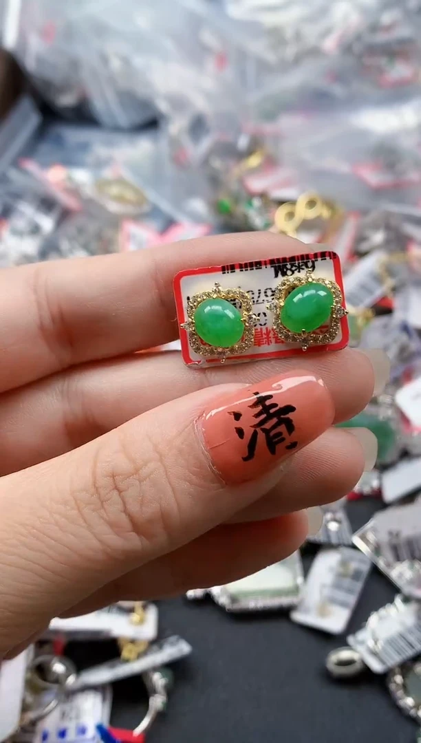 银S925镶嵌戒指翡翠天然A货缅甸翡翠