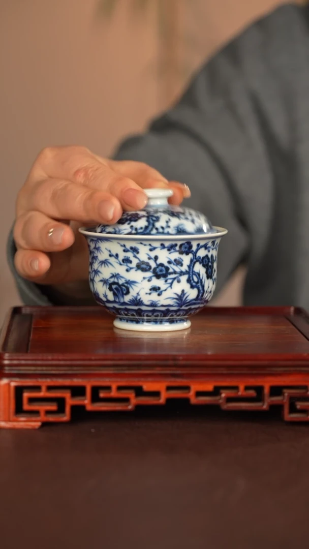 【闪购商品】盖碗刘建锋窑景德镇手工手绘陶瓷