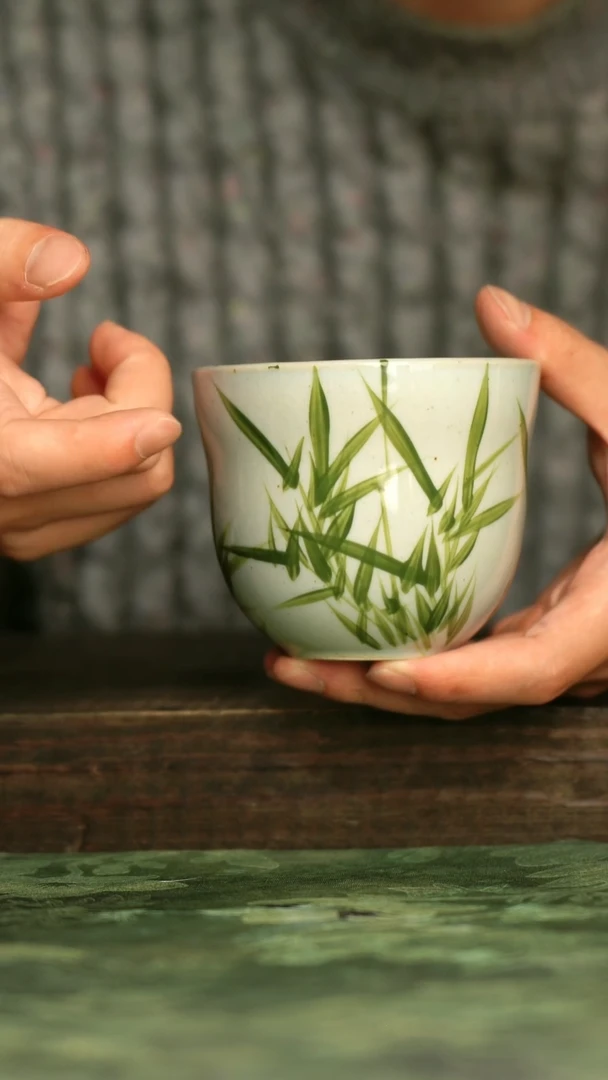 陶瓷青诗集手工手绘瓷器