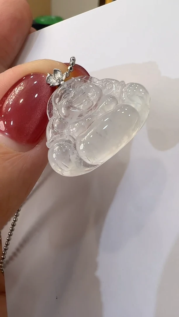 吊坠(不含链)18K金镶嵌翡翠天然A货翡翠LGF04多样性发其一