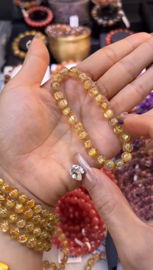 未镶嵌手串水晶金发晶7mm+