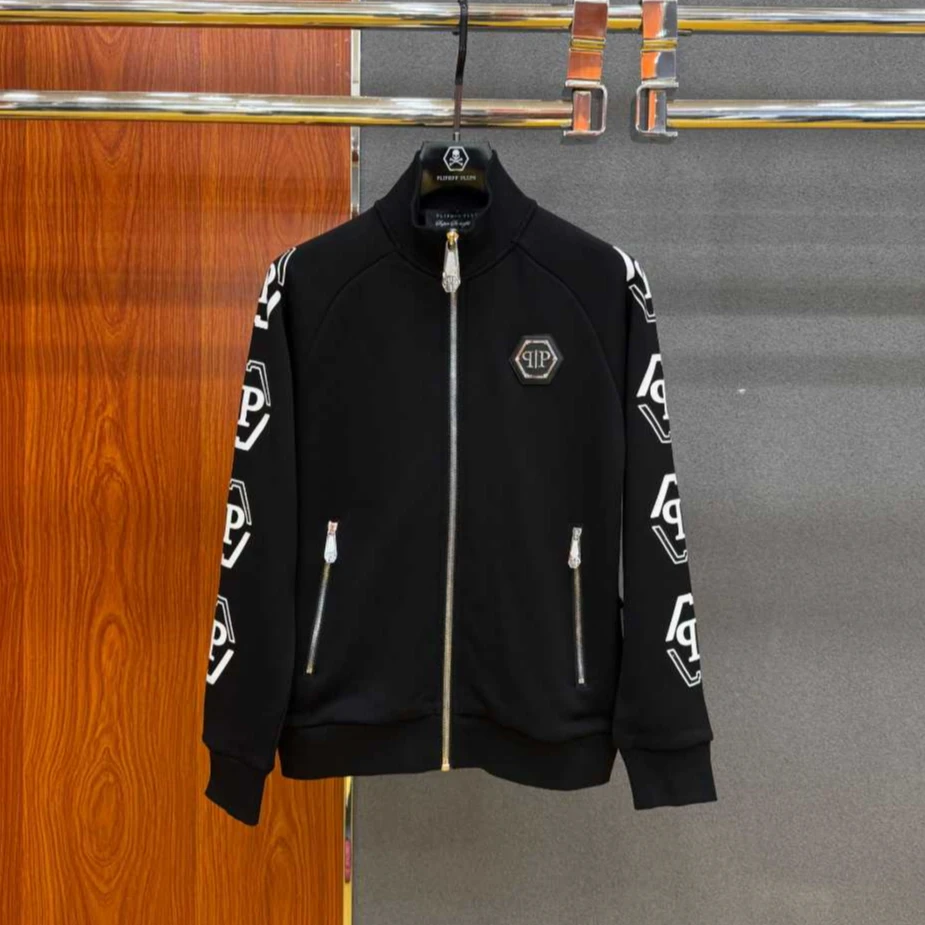 PLIPHPP PLEPN正品PP 双袖六菱形男士立领锁温秋冬拉链卫衣厚外套