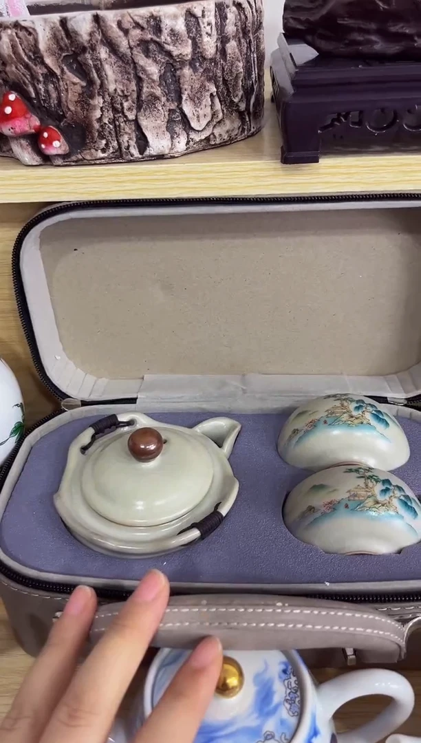 陶瓷茶具摆件旅行套组