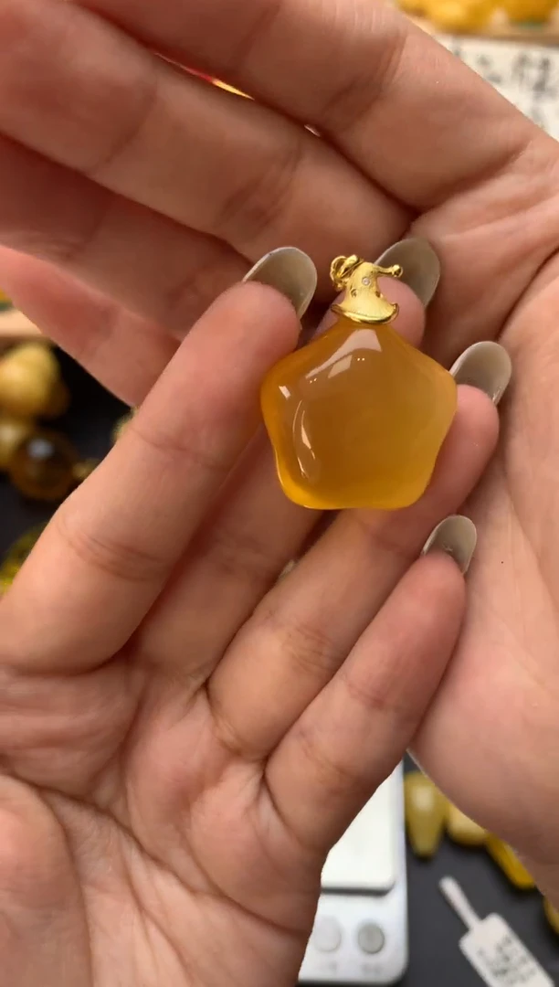 琥珀银S925镶嵌珠宝奇石079琥珀蜜蜡微瑕