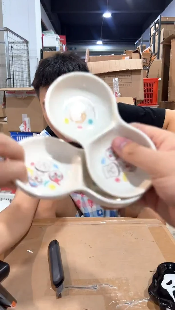 瓷片面包超人花生蘸料碟2件套
