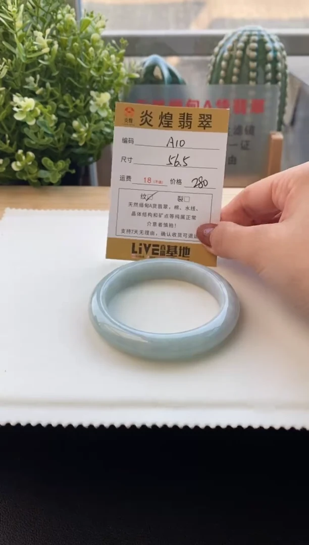 未镶嵌手镯翡翠56.8圈口编码A10