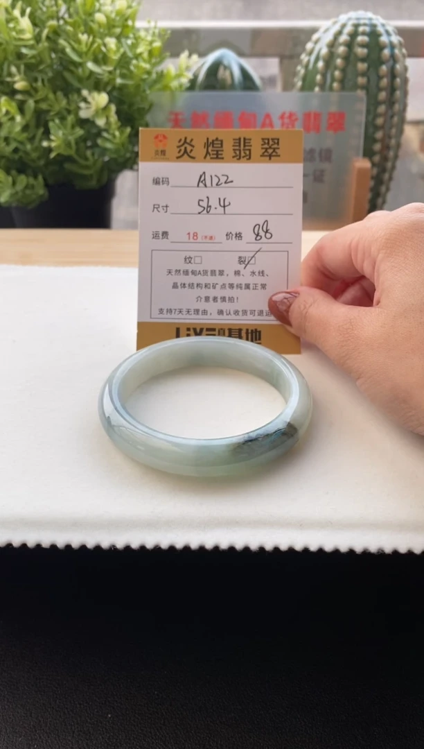 未镶嵌手镯翡翠56.3圈口 编码A122