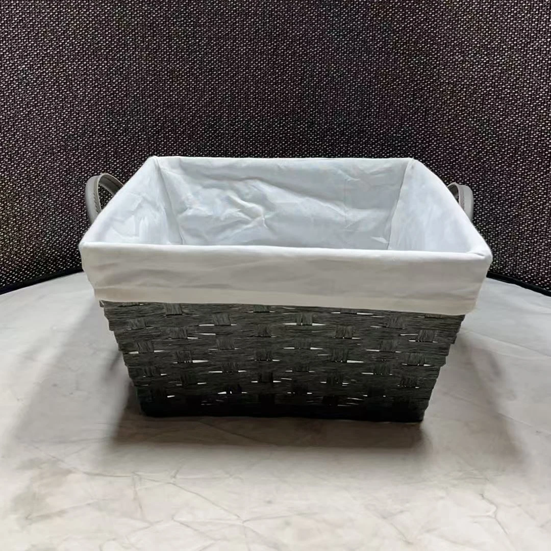 2581微瑕款 长28宽28高15cm 牛筋绳编家用收纳筐桌面简约储物篮子