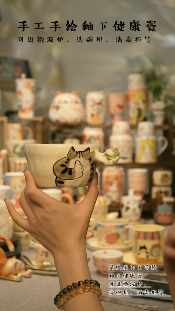 【闪购商品】杯陶瓷景德镇高温釉下彩&A857