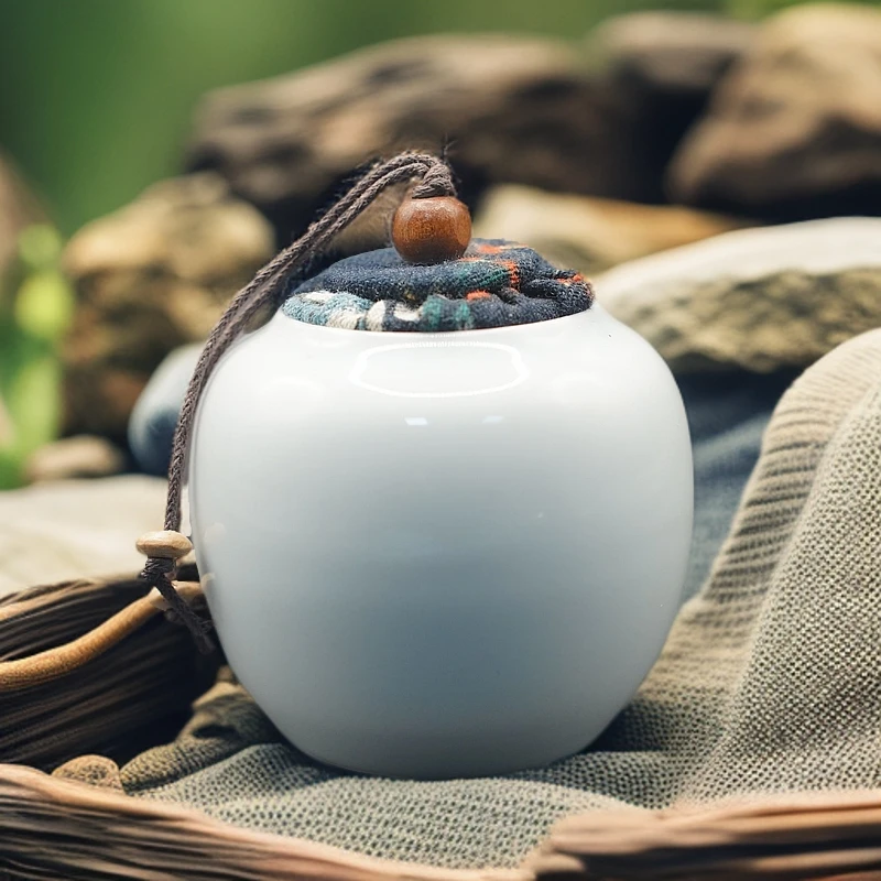 【037】茶叶罐陶瓷家用便携密封防潮储茶罐普洱茶罐