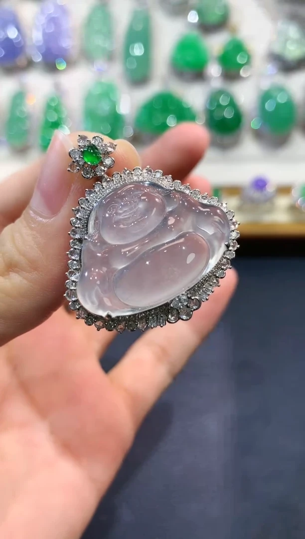 【闪购商品】翡翠吊坠(不含链)18K金镶嵌w29